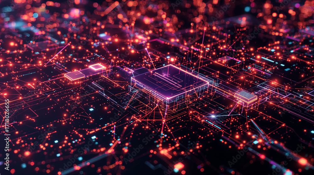 Poster abstract technology background - 3d render.