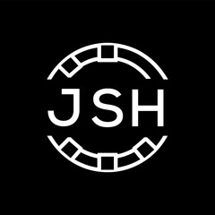 “Modern  Monogram Logo Design, Sleek Minimalist Letter mark in Circle, JSH LATER LOGO, High-Contrast Branding Concept”
