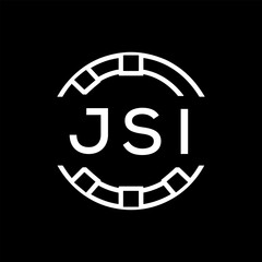 “Modern  Monogram Logo Design, Sleek Minimalist Letter mark in Circle, JSI LATER LOGO, High-Contrast Branding Concept”
