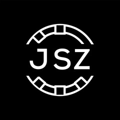 “Modern JSZ  Monogram Logo Design, Sleek Minimalist Letter mark in Circle, JSZ LATER LOGO, High-Contrast Branding Concept”. 
