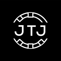 “Modern JTJ  Monogram Logo Design, Sleek Minimalist Letter mark in Circle, JTJ LATER LOGO, High-Contrast Branding Concept”. 
