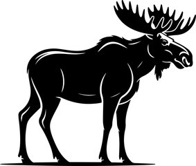 Moose black silhouette vector  illustration