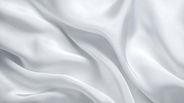 A silky fabric of a very gentle silver grey color waves 