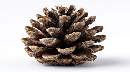 Pine cone holiday decor isolated on white background