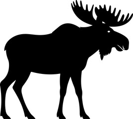 Moose black silhouette vector  illustration