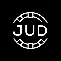 “Modern JUD  Monogram Logo Design, Sleek Minimalist Letter mark in Circle, JUD LATER LOGO, High-Contrast Branding Concept”. 
