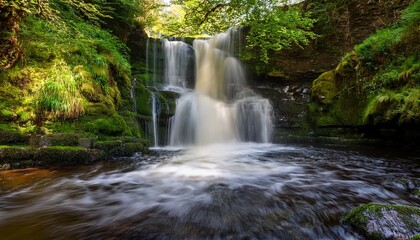 Sqwd Gwaladys Or Ladys Falls Near Pontneddfechan Brecon Beacons Wales Uk This Is Now A Popular Wild Swimming Spot