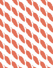 Seamless Leaf Pattern in Coral