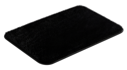 Black textured rectangle isolated on transparent background