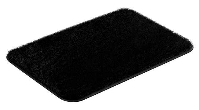 Black textured rectangle isolated on transparent background