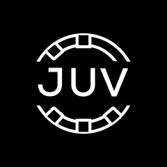 “Modern JUV  Monogram Logo Design, Sleek Minimalist Letter mark in Circle, JUV LATER LOGO, High-Contrast Branding Concept”. 
