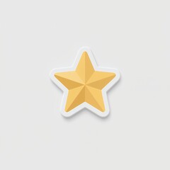 Obraz premium Golden Star Icon 3D Design for Rating, Award and Recognition