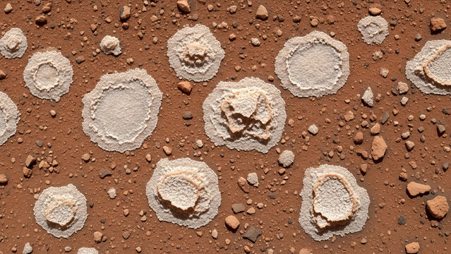 Mars Surface Texture of Perchlorate Salt Patches, Full Frame Top View