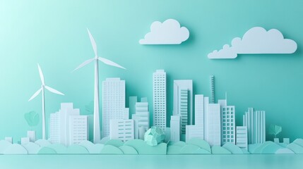 Obraz premium Cityscape paper cutout