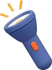 
손전등 3D 아이콘 일러스트