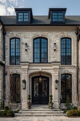 Obraz premium Elegant stone house entrance