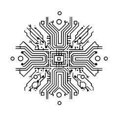 Circuit board technology design vector illustration for engineering and electronics projects use case