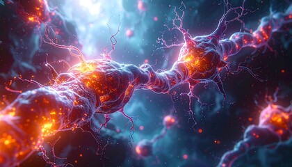 Neural network, vibrant microscopic view