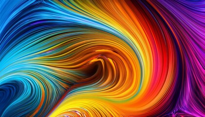 Fototapeta premium Colorful Abstract Flow Fractal Psychedelic Background Texture