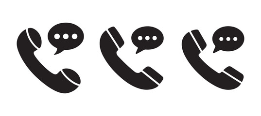 Phone Call with Chat Bubble Icon. Communication Vector Illustration eps 10