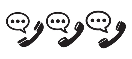 Obraz premium Phone Call with Chat Bubble Icon. Communication Vector Illustration eps 10