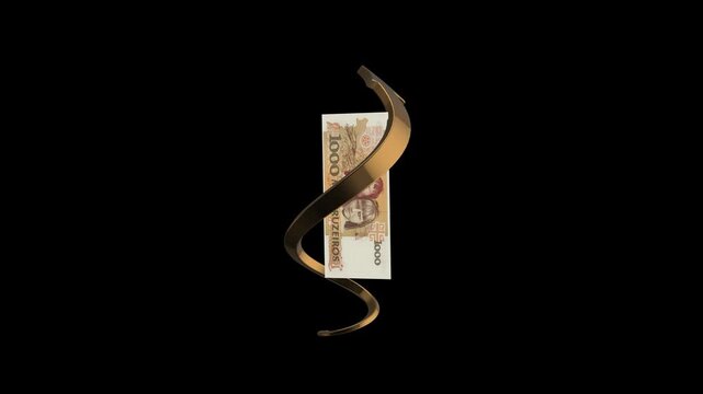 Brazil 1000 Cruzeiros Gold Arrow Up Economic Growth Concept