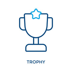 Trophy Icon Outline Color Style. Vector Illustration For Graphic Design