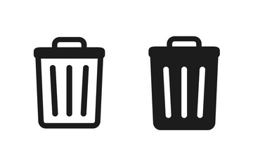 Trash bin, trash can icons, recycle icons set