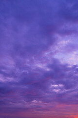 Movie scene of clouds and purple sky in the morning,Nature beautiful Light Sunset or sunrise sky.