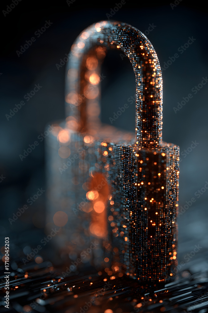 Poster cybersecurity and data protection concept. creative background of network security and cyber technol