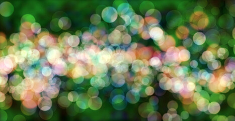 Kolorowe rozmycia świateł typu Bokeh.