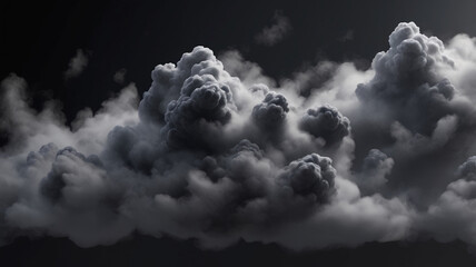 A close-up view of a mysterious dark cloud, showcasing its intricate details and captivating dispersion in space.