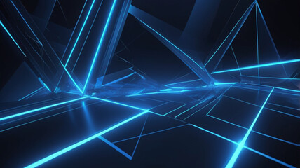 A dynamic geometric business background with flowing blue lines and abstract shapes, conveying speed and digital innovation.
