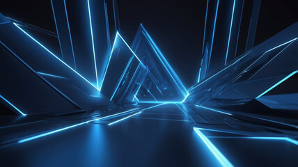 A close-up shot of glowing geometric shapes, showing the complexity of digital networks in a stunning artistic design.