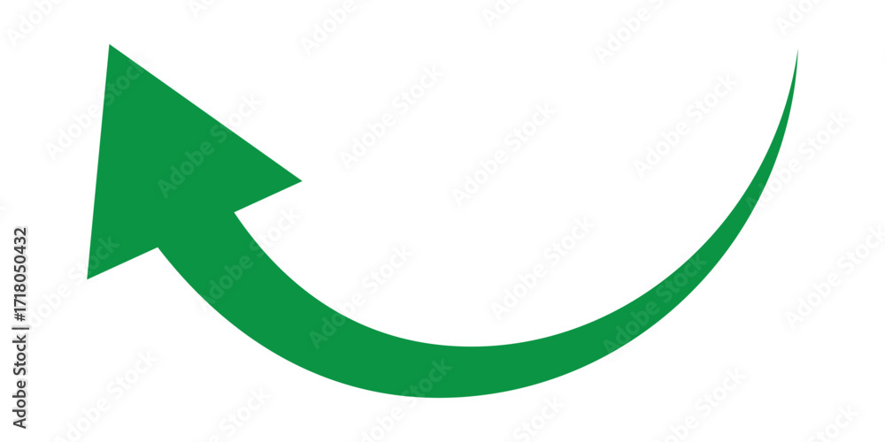 Poster green arrow curve direction vector. green curved arrows icon. curved or arch arrow icon. wavy arrow 