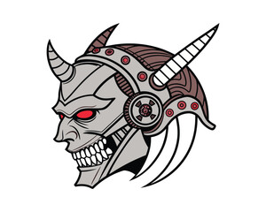 Obraz premium Terrifying Demon Face Illustration with Dark Fantasy Horror Style