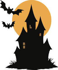 Halloween silhouette t shirt design vector art and illustration.