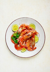 fried Langoustines , Australian, lime and herbs, spices, homemade, no people,