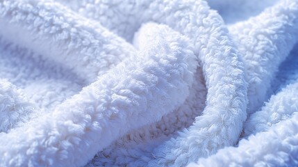 Soft White Plush Fabric Texture Close-Up Ideal for Cozy Background