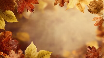 Autumn leaves forming a warm seasonal frame background
