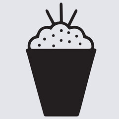 popcorn silhouette vector art illustration, fast food icon