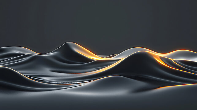 A black and orange wave with a yellow glow