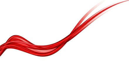 Abstract red wave isolated on transparent background