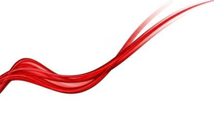 Abstract red wave isolated on transparent background