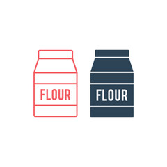 Flour pack vector illustration icons set