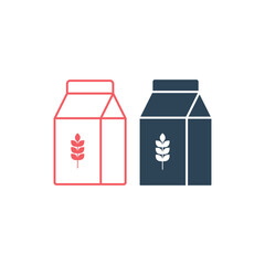 Flour pack vector illustration icons set