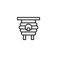 An outline icon of a beehive.