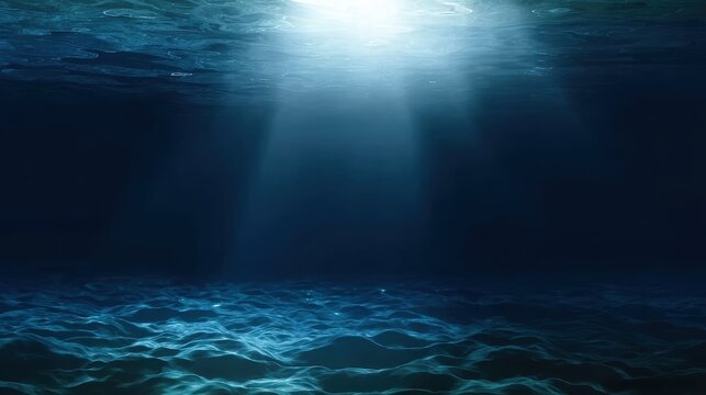 Blue sea scene with light effects for natural themes, suitable for branding, events, and calming compositions