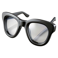 Black eyeglasses with clear lenses isolated on a transparent background accessory