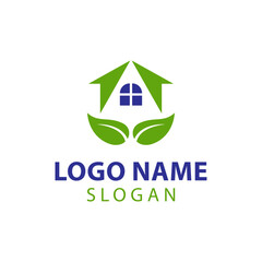 organic shop logo, helth logo, pure food, Organic home logo, leaf and house logo vector, nature logo design concept, Simple fresh leaf and house for eco green home farm plant, cultivation logo design,
